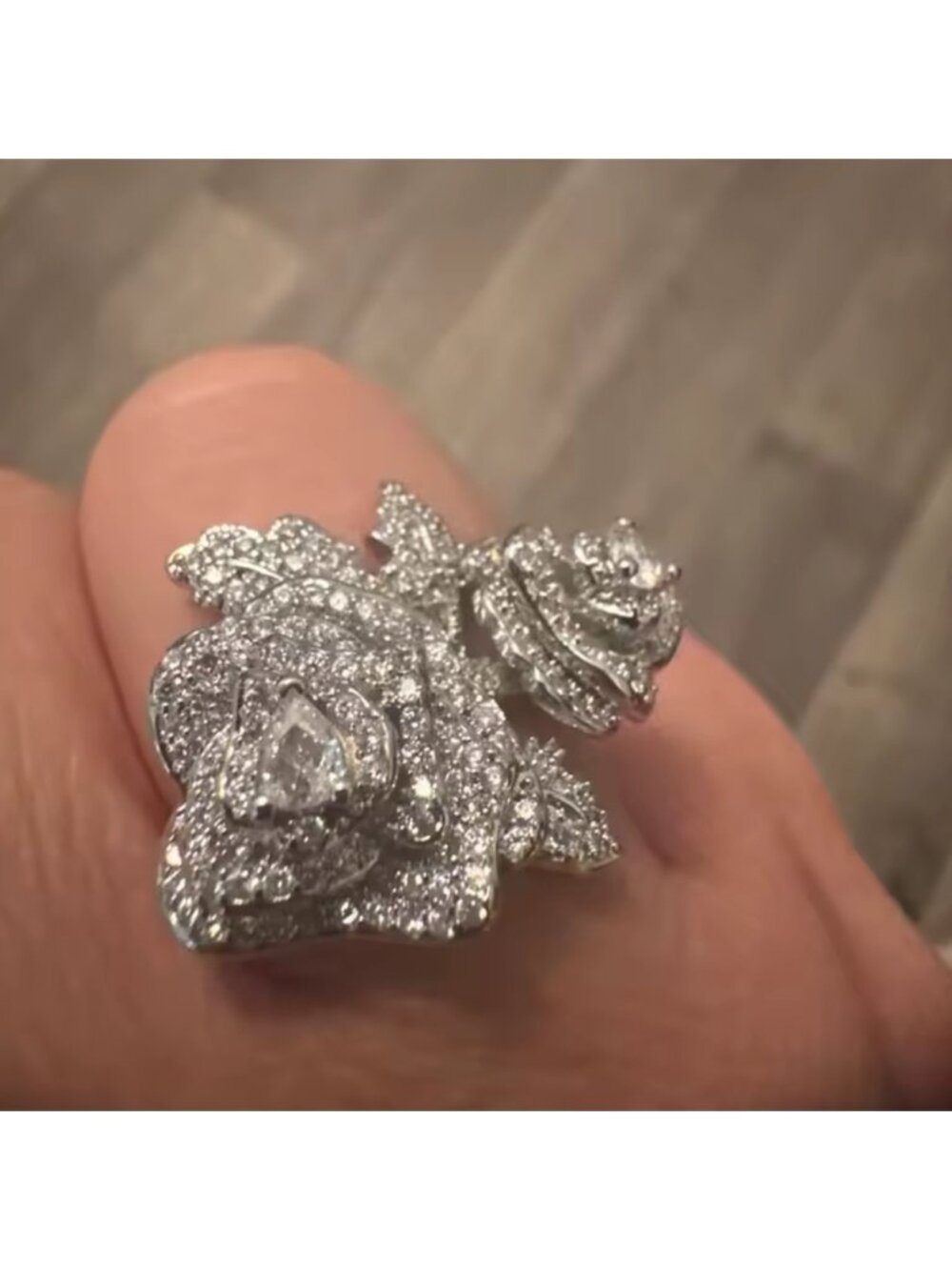 Anthropologie Silver Rose Ring
